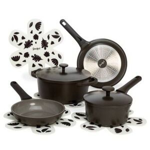 Goodful - Goodful 10pc Cast Aluminum, Ceramic Cookware Set C Charcoal
